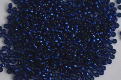 Miyuki Seed 1457 Blue Size 11 Dyed Emerald Silver Lined Dark Sapphire Bead 10g