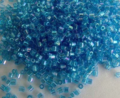 Miyuki Seed Hex Blue  0261  Size 15c  Transparent Sapphire AB Cut Bead 10g