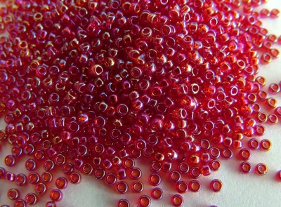 Miyuki Seed 0298 Red Size 15  Transparent Ruby AB Bead 10g