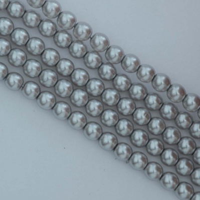Glass Pearl Round Silver 2 3 4 6 8 mm Platinum 70483 Czech Beads