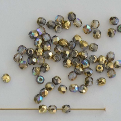 Fire Polished Gold 2 3 4 6 mm Crystal Golden Rainbow 00030-98536 Cze Bead