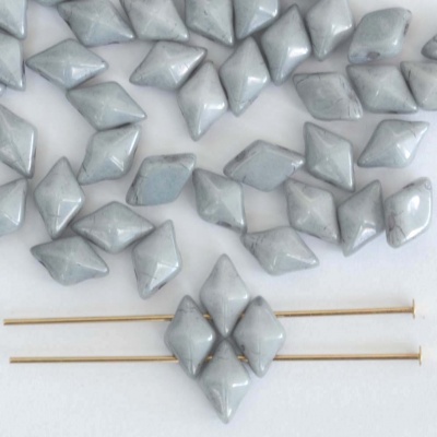 Diamonduo Grey Chalk Baby Blue Shimmer 03000-14464 Czech Glass Bead x 5g