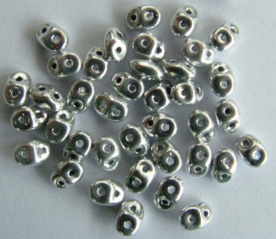 Superduo Silver Crystal Labrador Full Miniduo 00030-27000 Czech Beads x 10g