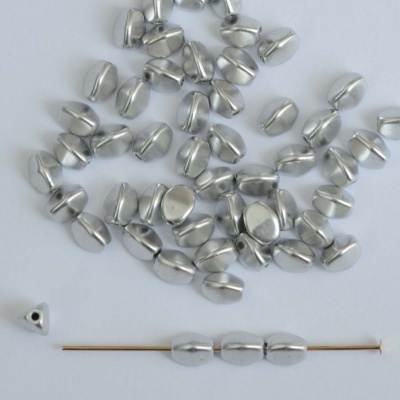 Pinch Silver 5 7 mm Crystal Matt Met Aluminium 00030-01700 Czech Beads x 10g