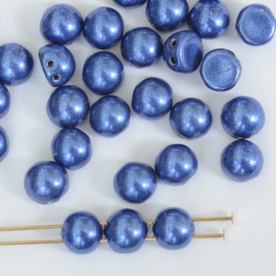 Cabochon Czechmates 7mm Blue Crystal Sat Met Riverside Beads 00030-77050 x 5g