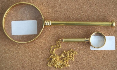 Beadable Magnifying Glass Hand Held Or Pendant Gold Or Chrome Plated