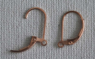 Rolled Gold Filled Earring Lever Back Loop Continental Fitting Drop Rose x 1pr