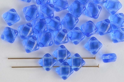 Silky Blue Transparent Sapphire 30060 Czech Glass Beads x 10g