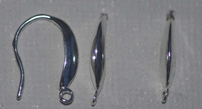 Sterling Silver Earring Ear Hook V Shape With Loop x 1pr
