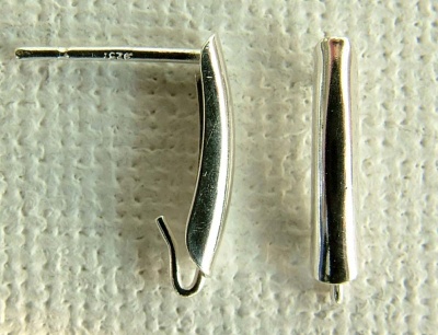 Sterling Silver Earring Ear Stud Bar With Loop x 1pr