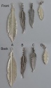 Sterling Silver Charm Earrings Pendant Feather x 1
