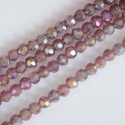 Crystal Faceted Round Pink 3 mm Amethyst AB Chinese  Bead