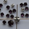 Rose Montees Purple 3 4 6 mm Amethyst 082204 Swarovski Beads Silver Pltd Setting