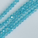 Crystal Faceted Round Blue  3  mm Aqua AB Chinese  Bead x 200