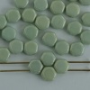 Honeycomb Green Chalk Green Light Shimmer 03000-14457 Czech Glass Bead x30