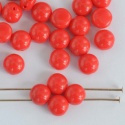 Candy Round Red 6 mm  Coral Red 93400 Czech Glass Bead x 25