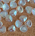 Rose Petal Clear Crystal AB 00030-28701 Czech Glass Bead x 50