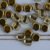 Honeycomb Gold Crystal Amber  00030-26441 Czech Glass Beads x 30
