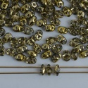 Superduo Gold Crystal Amber Half Miniduo 00030-26441 Czech Beads  x 10g