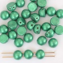 Cabochon Czechmates 7mm Green Crystal Sat Met Lush Meadow Beads 00030-77051 x 5g