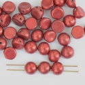 Cabochon Czechmates 7mm Red Crystal Sat Met Aurora Red Beads 00030-77047 x 5g