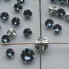 Rose Montees Blue 4 6 mm Denim Blue 082266 Swarovski Beads Silver Pltd Setting