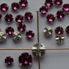 Rose Montees Pink 4 6 mm Fuchsia 082502 Swarovski Beads Silver Pltd Setting