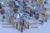 Silky Grey Crystal Graphite Rainbow 00030-98537 Czech Glass Beads x 10g