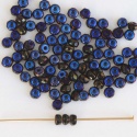 Micro Spacer Rondelle Blue Jet Azuro 23980-22203 Czech Glass Beads x 50