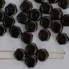Honeycomb Black Jet 23980  Czech Glass Beads x 30