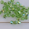 Swarovski Hex Faceted 5000 Green 4 mm Peridot AB 214ab Round Beads x 10