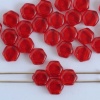 Honeycomb Red Transparent Ruby  90080 Czech Glass Beads x 30