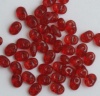 Superduo Red Ruby Transparent Miniduo 90080 Czech Beads x 10g