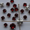 Rose Montees Red 4 6 mm Siam Ruby 082208 Swarovski Beads Silver Pltd Setting