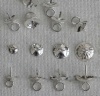 Sterling Silver Pendant Earring Pearl Caps Cups Half Drlled Bead 3 4 5 6 mm x 2