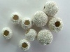 Sterling Silver Bead Round Stardust 6mm 8mm x 2