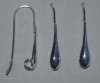 Sterling Silver Earring Ear Hook Drop Plain Long Water Loop  x 1pr