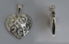 Sterling Silver Pendant Heart Scroll Puffed Art Nouveau x 1