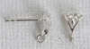 Sterling Silver Earring Ear Stud Tricorn Loop x 1pr