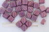 Silky Purple Vega On Alabaster 02010-15726 Czech Glass Beads x 10g