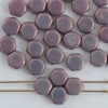 Honeycomb Purple Vega on Chalk 03000-15726 Czech Glass Beads x30