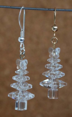 Kit Swarovski Christmas Tree Crystal Angel Top Earring Beads