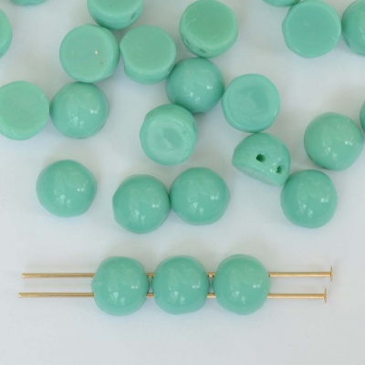 Cabochon Czechmates 7mm Green Turquoise Green Beads 63140 x 5g