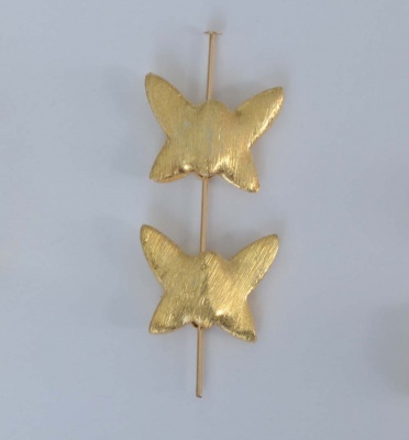 Vermeil Sterling Silver Gold Plated Bead Butterfly Matt x 1