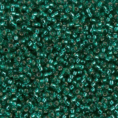 Miyuki Seed 0017 Green Size 15 11 8 Silver Lined Emerald Bead 10g