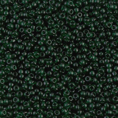 Miyuki Seed 0156SF Green Size 11 Semi Frosted Transparent Dark Emerald Bead 10g