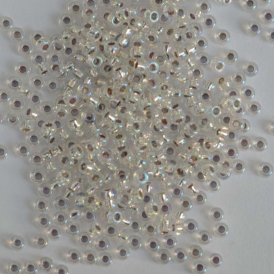 Miyuki Seed 1001  Silver Size 11 8  Silver Lined Crystal AB Bead 10g