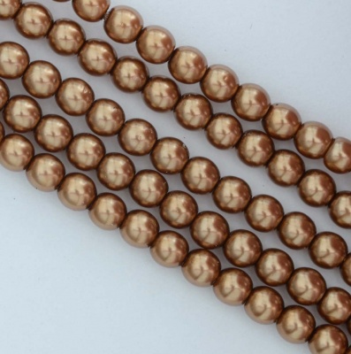 Glass Pearl Round Brown 2 3 4 6 mm Antique Gold 10146 Czech Beads