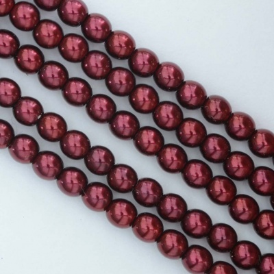 Glass Pearl Round Red 2 3 4 6 mm Dark Wine 10186 Czech Beads