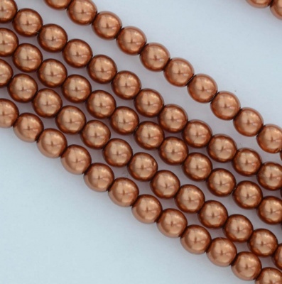 Glass Pearl Round Brown 2 3 4 6 8 mm Copper 10271 Czech Beads